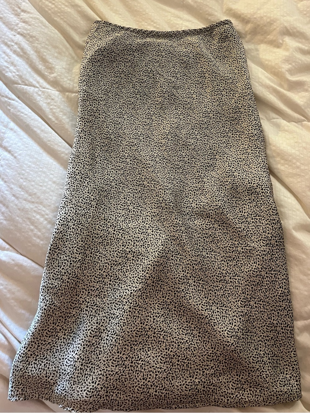 Sienna Sky Black & White Speckle Satin Midi Skirt